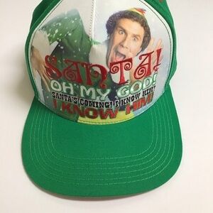 Elf Movie Buddy Santa I Know Him Snapback Hat Cap Green Licensed Contrast Bill